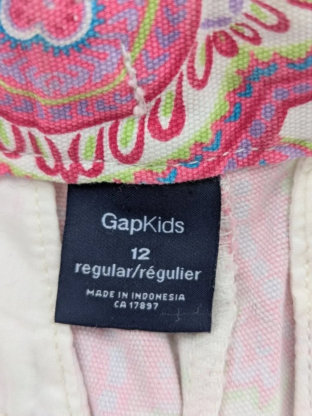 GAP Girls' (Size 12) Pink Paisley Print Shorts w/Adjustable Waist